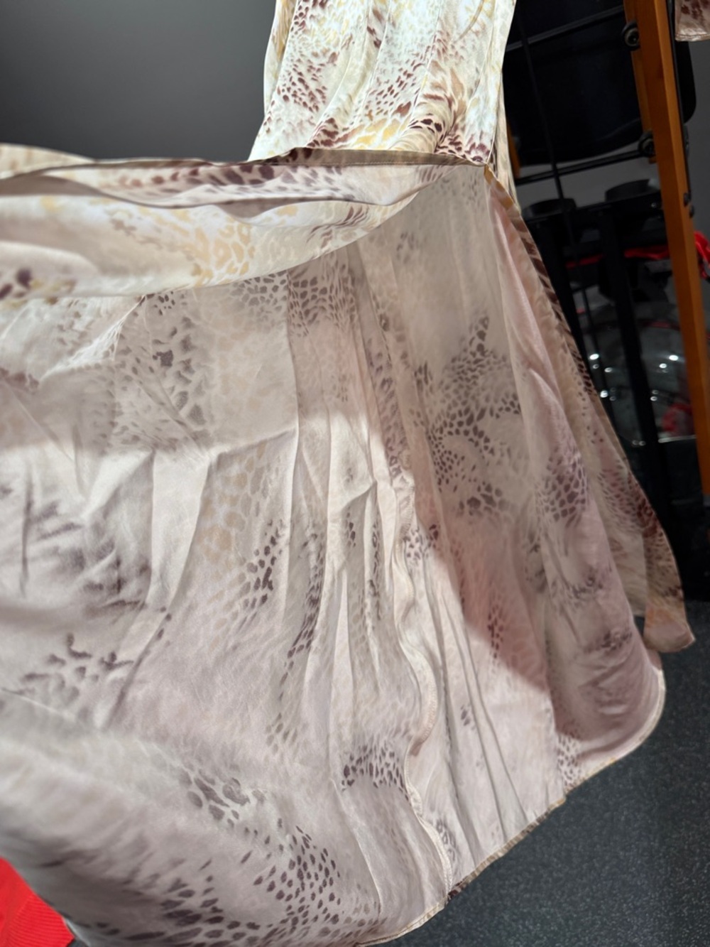 Lucy Paris Giovanna Bias Beige and Brown Snake-Print Maxi Dress - Picture 12 of 12